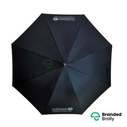 Solid Black Branded Umbrella